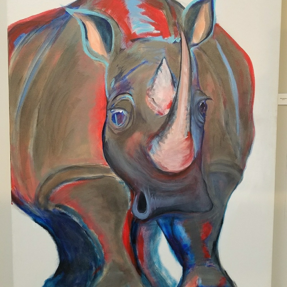 Rhino. Original artwork